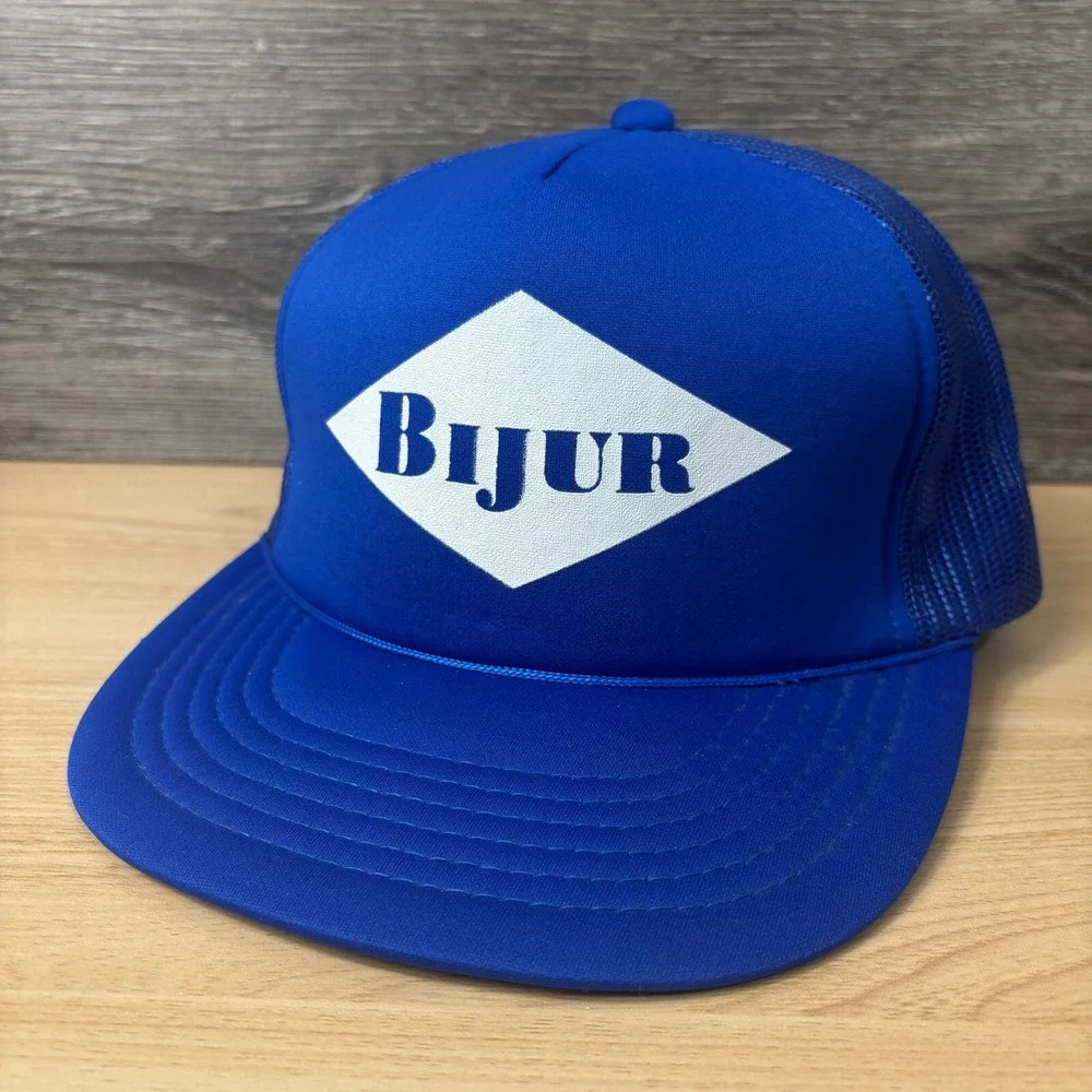 Vintage Bijur Hat Cap Snapback Blue Trucker‎ Adjustable